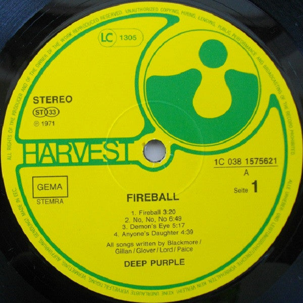 Deep Purple : Fireball (LP, Album, RE)