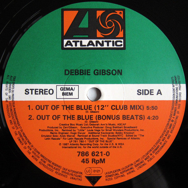 Debbie Gibson : Out Of The Blue (12")