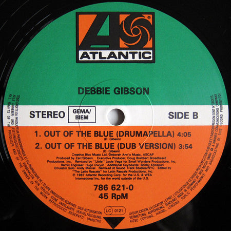 Debbie Gibson : Out Of The Blue (12")