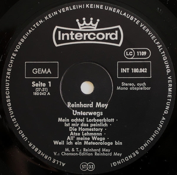 Reinhard Mey : Unterwegs (2xLP, Album)