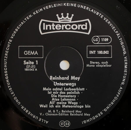 Reinhard Mey : Unterwegs (2xLP, Album)
