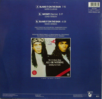 Milli Vanilli : Blame It On The Rain (12", Maxi, Promo)