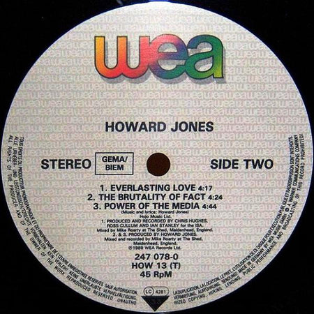 Howard Jones : Everlasting Love (808 Mix) (12", Single)