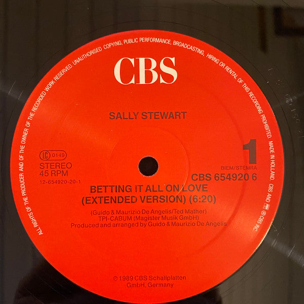 Sally Stewart : Betting It All On Love (12", Maxi)