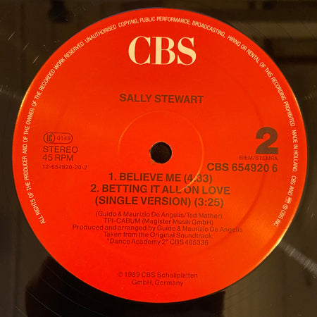 Sally Stewart : Betting It All On Love (12", Maxi)