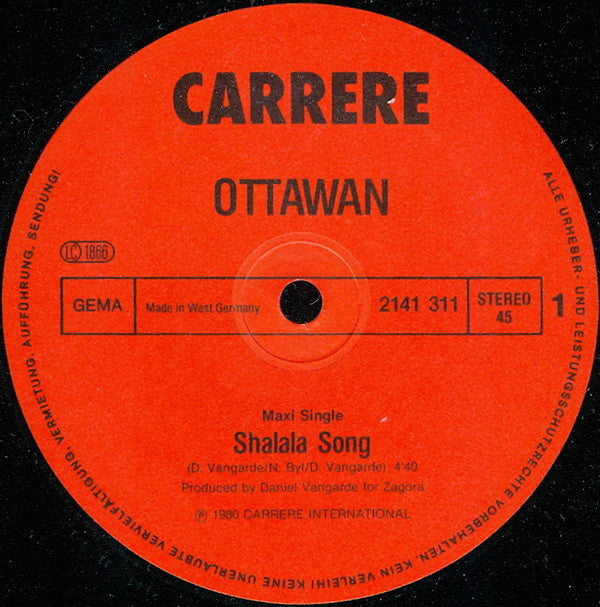 Ottawan : Shalala Song / Hello Rio! (Special Maxi Version) (12", Maxi)