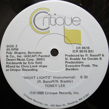 Toney Lee : Night Lights (12", Hub)