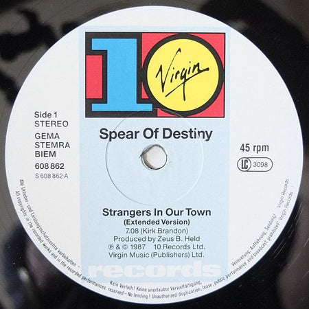 Spear Of Destiny : Strangers In Our Town (12")