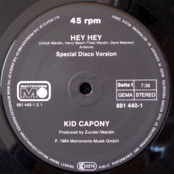Kid Capony : Hey Hey (12", Maxi)