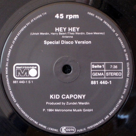 Kid Capony : Hey Hey (12", Maxi)