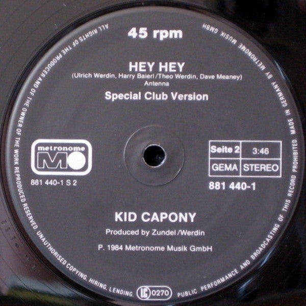 Kid Capony : Hey Hey (12", Maxi)