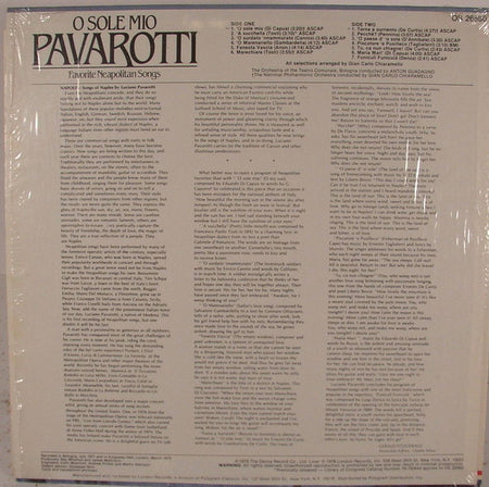 Luciano Pavarotti : O Sole Mio Favorite Neapolitan Songs (LP, Comp)