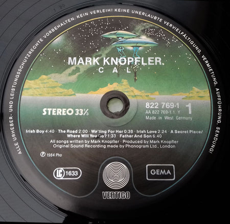 Mark Knopfler : Music By Mark Knopfler From The Film Cal (LP, Album)