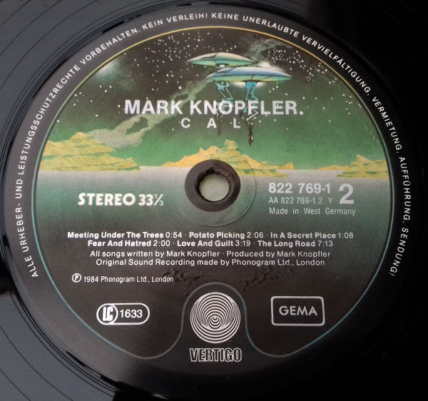Mark Knopfler : Music By Mark Knopfler From The Film Cal (LP, Album)