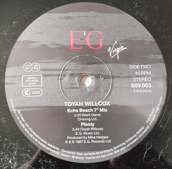Toyah : Echo Beach (12", Single)