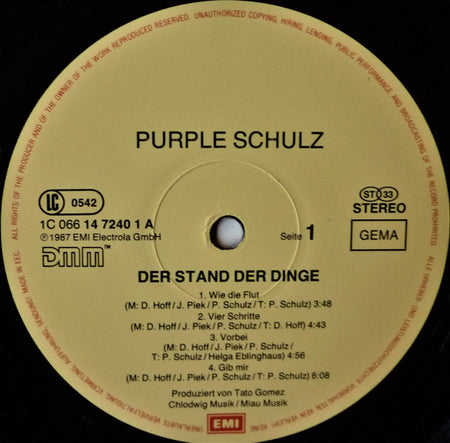 Purple Schulz : Der Stand Der Dinge (LP, Album)