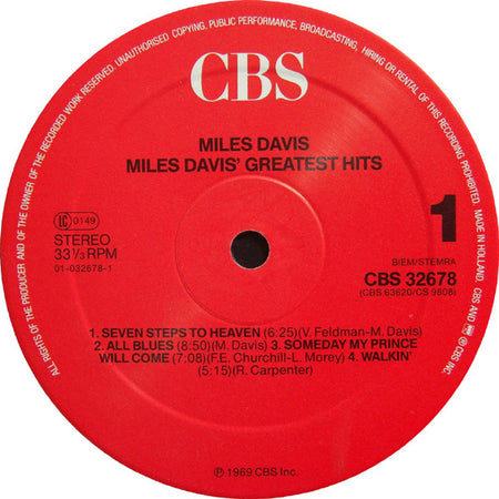 Miles Davis : Miles Davis' Greatest Hits (LP, Comp, RE)