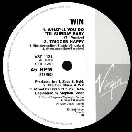 Win : What'll You Do 'Til Sunday Baby (Johnson's Baby Mix) (12")
