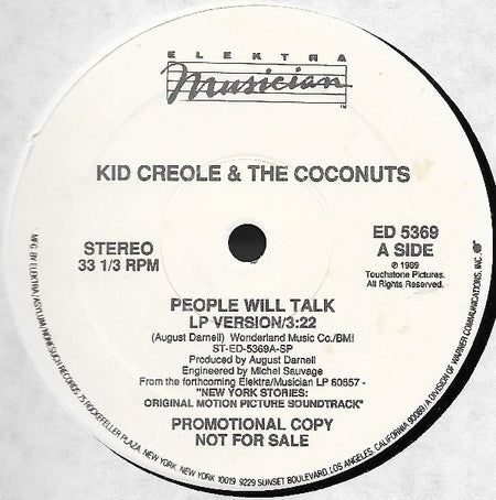 Kid Creole And The Coconuts : People Will Talk (12", Promo)