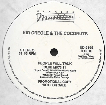 Kid Creole And The Coconuts : People Will Talk (12", Promo)