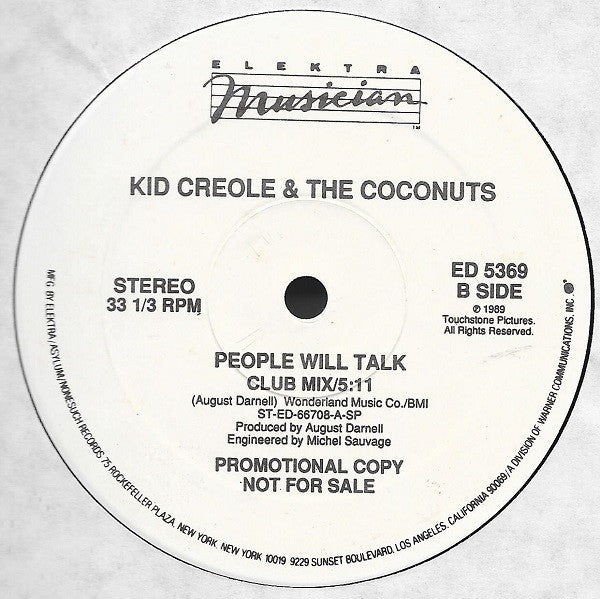 Kid Creole And The Coconuts : People Will Talk (12", Promo)