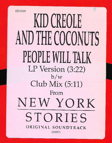 Kid Creole And The Coconuts : People Will Talk (12", Promo)