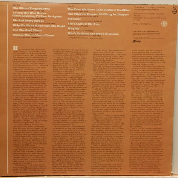 Kris Kristofferson : Songs Of Kristofferson (LP, Comp, Bla)
