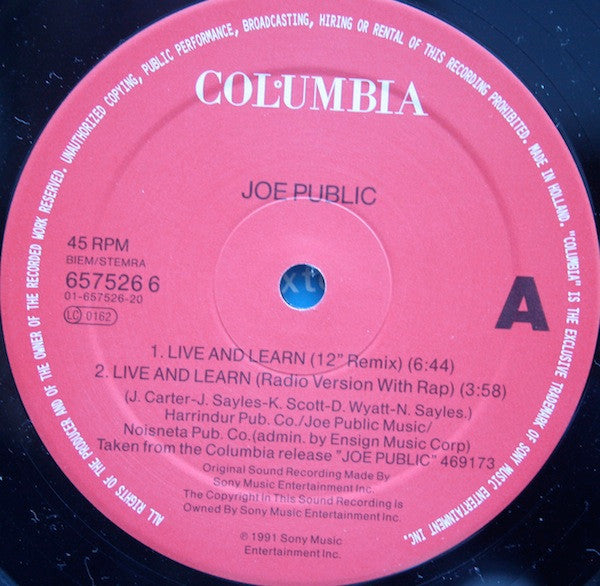 Joe Public : Live And Learn (12")