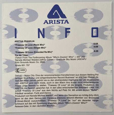 Aretha Franklin : Freeway Of Love (12", Maxi)