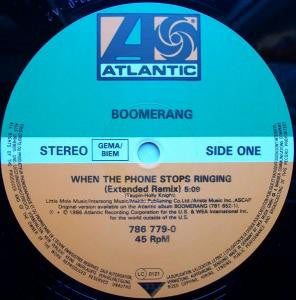 Boomerang (4) : When The Phone Stops Ringing (12", Maxi)