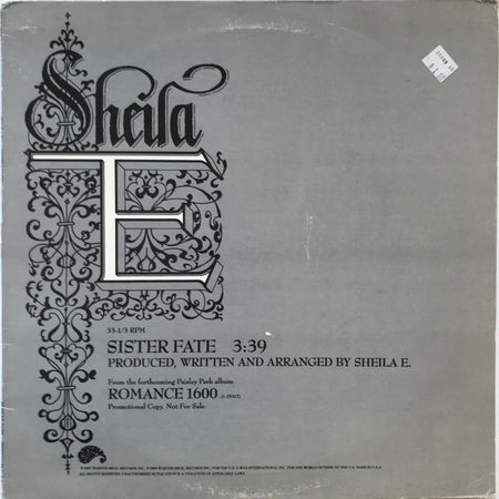 Sheila E. : Sister Fate (12", Single, Promo)