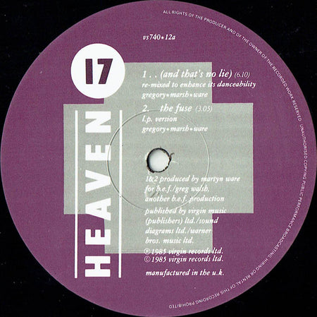 Heaven 17 : ..(And That's No Lie) (12", Single, 1/5)