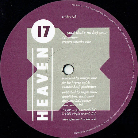 Heaven 17 : ..(And That's No Lie) (12", Single, 1/5)