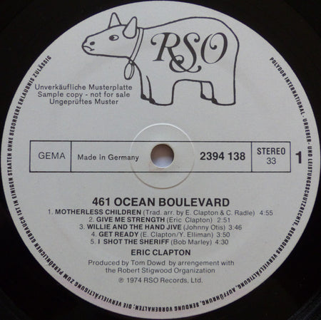 Eric Clapton : 461 Ocean Boulevard (LP, Album, Promo, Gat)