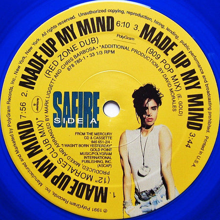 Safire : Made Up My Mind (12", Ltd, Blu)