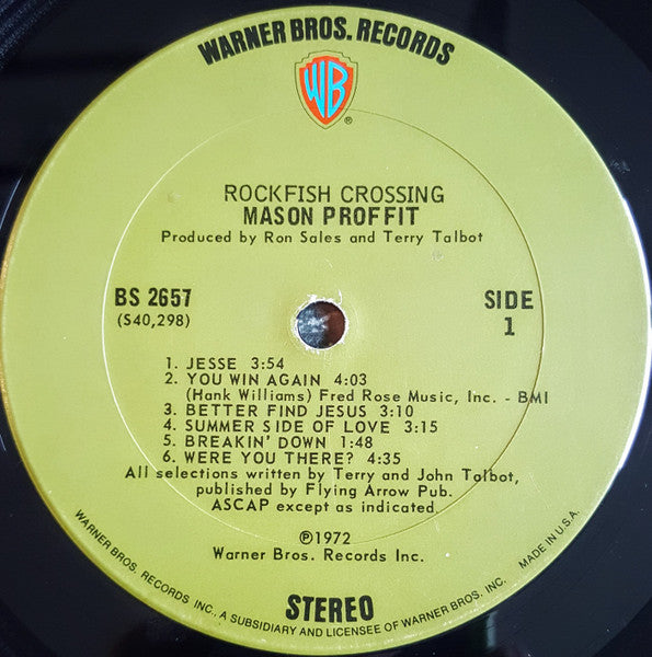 Mason Proffit : Rockfish Crossing (LP, Album, San)