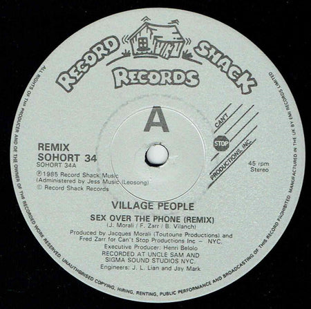 Village People : Sex Over The Phone (Special Remix) (12")