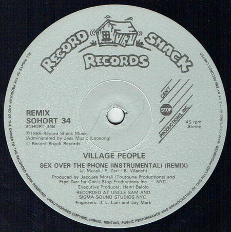 Village People : Sex Over The Phone (Special Remix) (12")