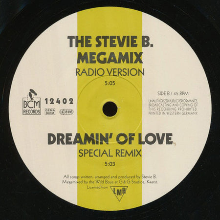 Stevie B : The Stevie B. Megamix (12", Maxi)