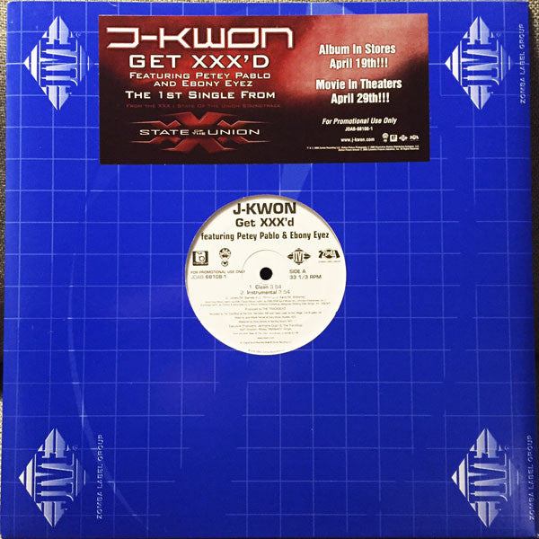 J-Kwon Featuring Petey Pablo & Ebony Eyez : Get XXX'd (12", Promo)