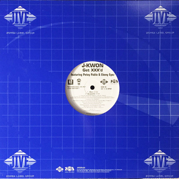 J-Kwon Featuring Petey Pablo & Ebony Eyez : Get XXX'd (12", Promo)