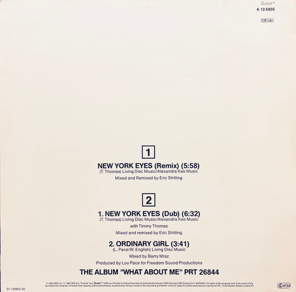 Nicole J McCloud With Timmy Thomas : New York Eyes (Remix) (12", Maxi)
