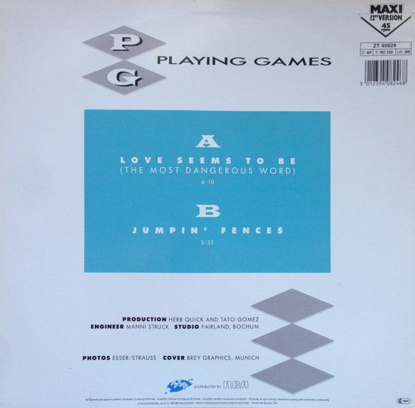 Playing Games : Love Seems To Be (The Most Dangerous Word) (12")