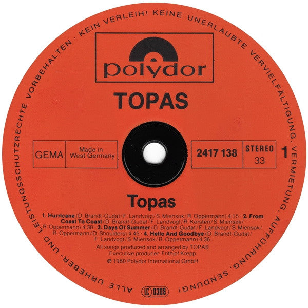 Topas (2) : Topas (LP, Album)