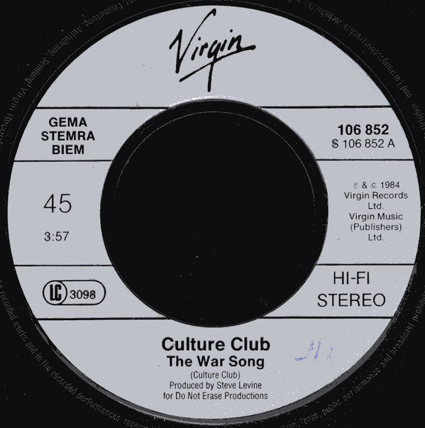 Culture Club : The War Song (7", Single)