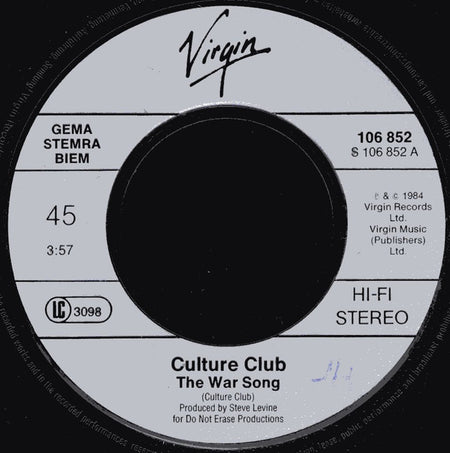 Culture Club : The War Song (7", Single)