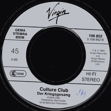 Culture Club : The War Song (7", Single)