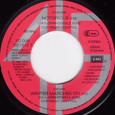 Duran Duran : Notorious (7", Single)