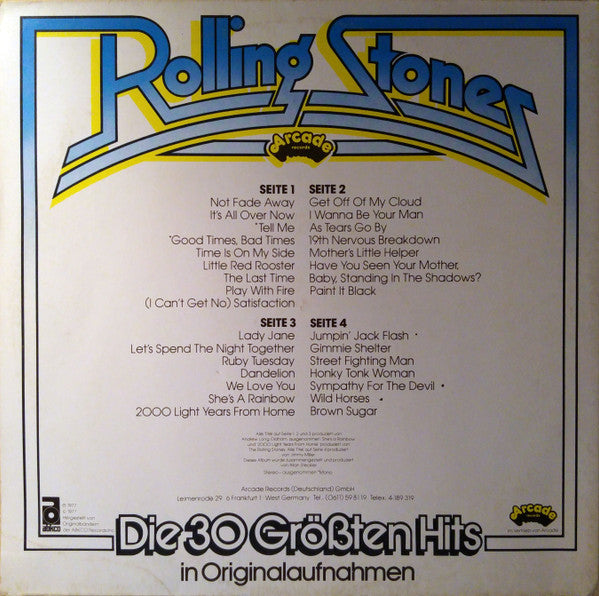 The Rolling Stones : Die 30 Größten Hits In Originalaufnahmen (2xLP, Comp, Mono, Gat)