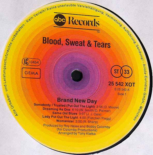 Blood Sweat And Tears* Featuring David Clayton-Thomas : Brand New Day (LP, Album)